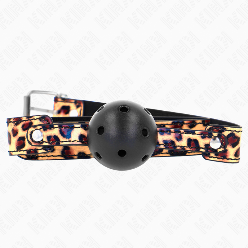 Mordaza de Bola Transpirable Leopardo 4.5 cm - KINK