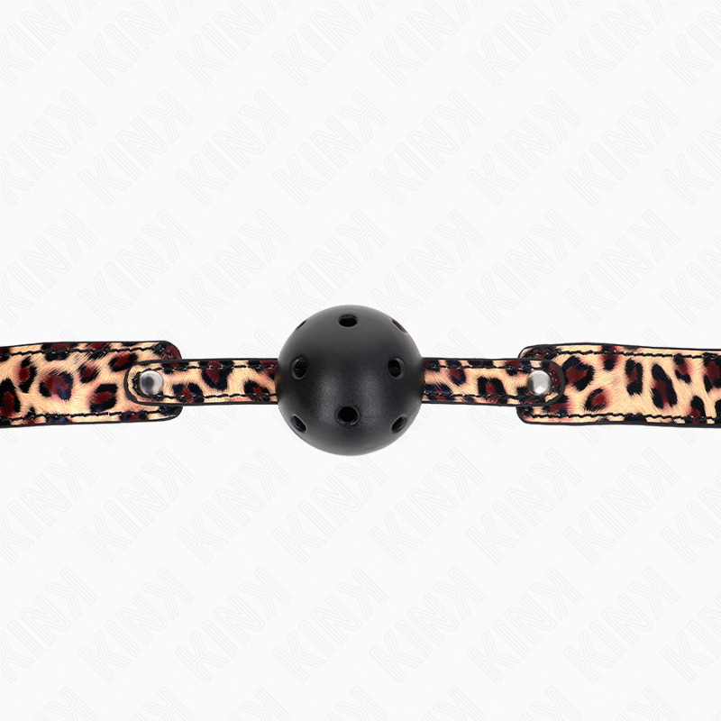 Mordaza de Bola Transpirable Leopardo 4.5 cm - KINK