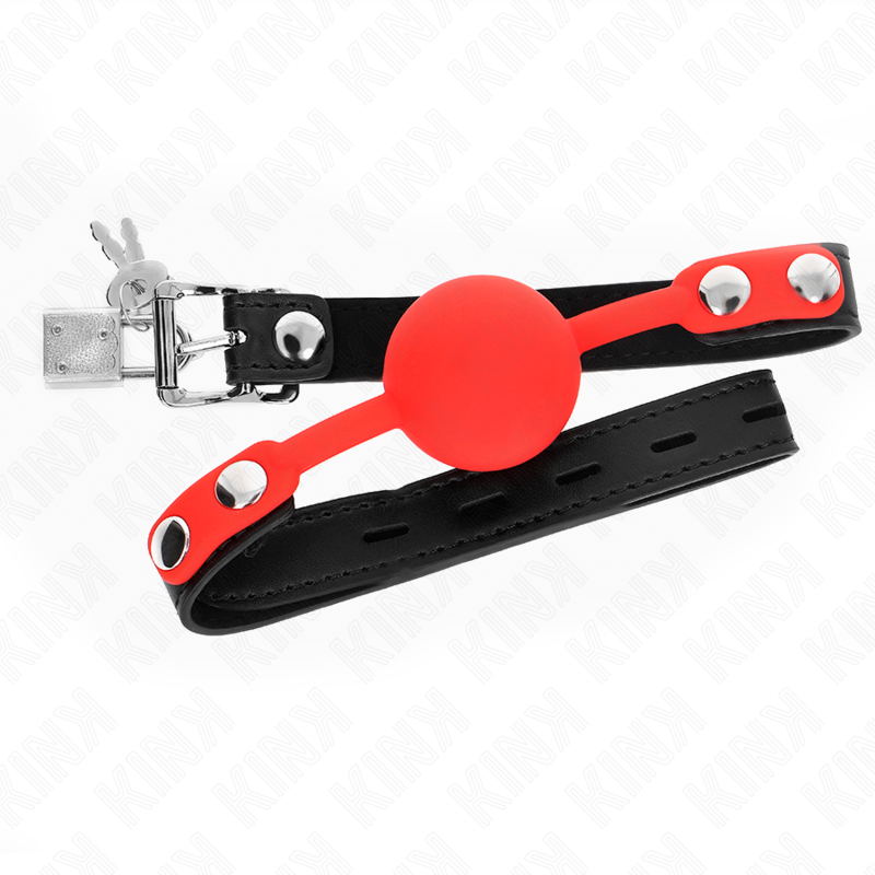 Mordaza de Bola Silicona 4 cm con Cierre de Seguridad - Kink Collar & Gag