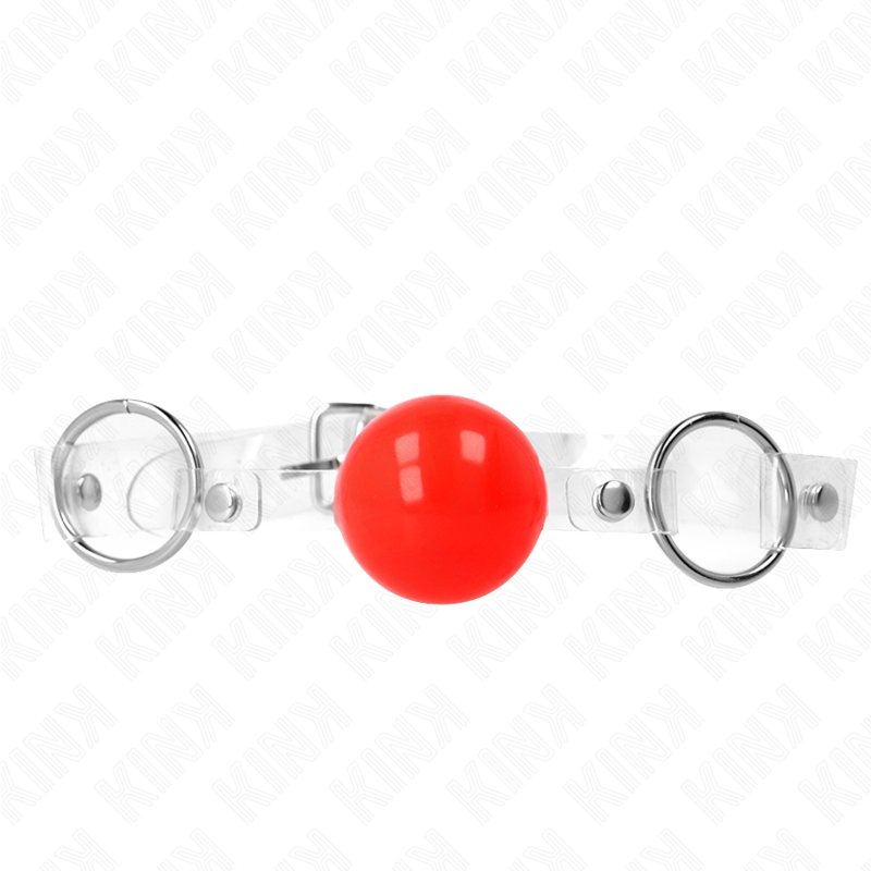 Kink Classic Ball Gag Rojo - Mordaza de Bola Ajustable con Cuero Genuino