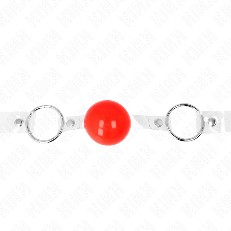 Kink Classic Ball Gag Rojo - Mordaza de Bola Ajustable con Cuero Genuino
