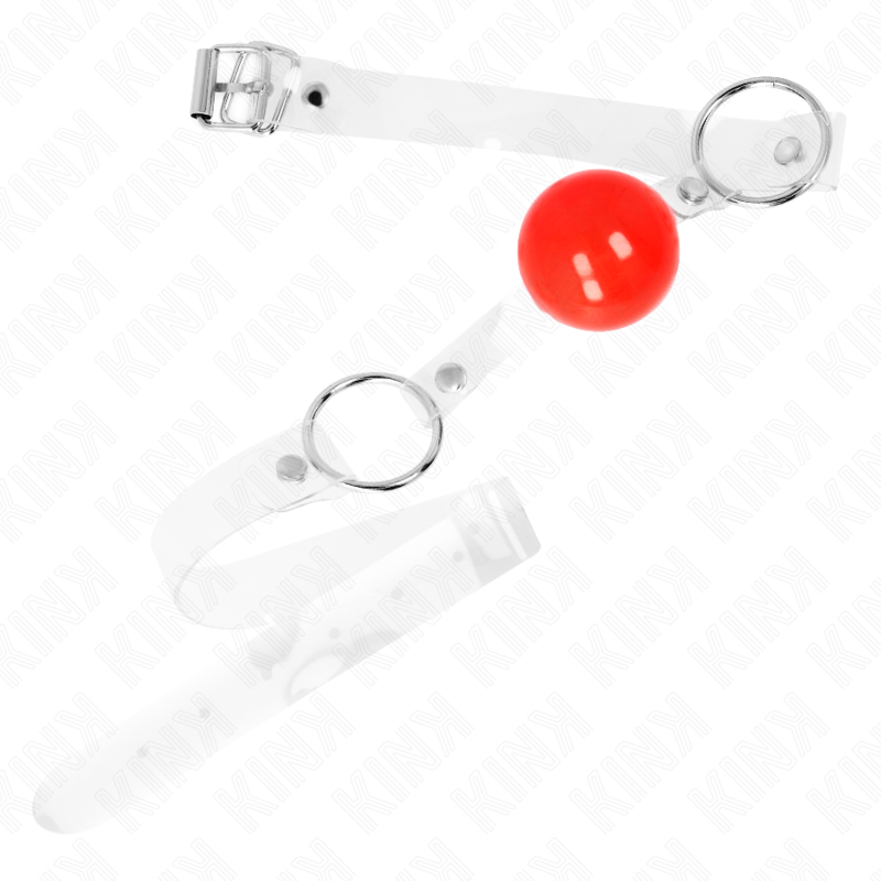 Kink Classic Ball Gag Rojo - Mordaza de Bola Ajustable con Cuero Genuino