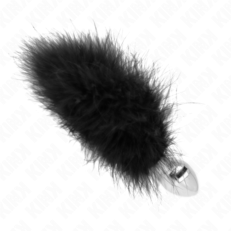 Plug Anal Acero Inoxidable con Pluma - Kink Pleasure Plugs 11 cm
