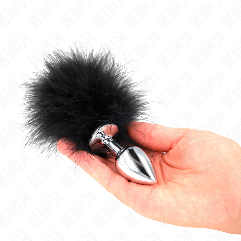 Plug Anal Acero Inoxidable con Pluma - Kink Pleasure Plugs 11 cm