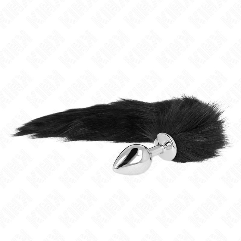 Kink Anal Plug Talla M con Cola de Zorro Sintética Negra