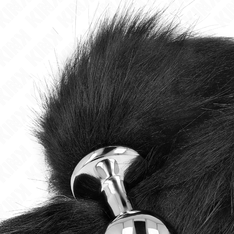 Kink Anal Plug Talla M con Cola de Zorro Sintética Negra