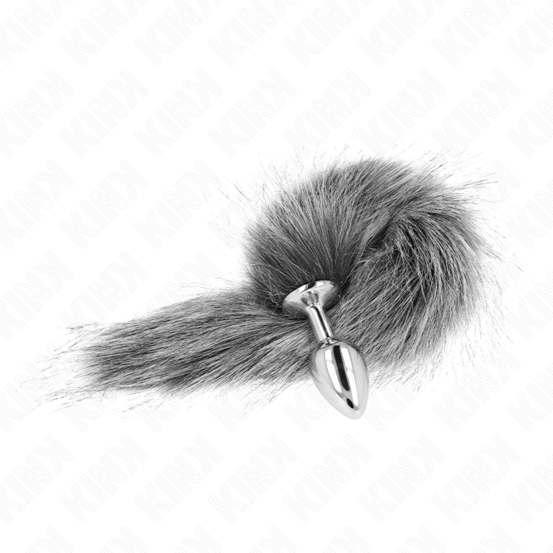 Plug Anal Talla S con Cola Sintética 40 cm - Silicona Médica Gris