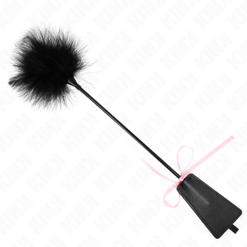 Plumero Tickle Feathers con Lazo Rosa - 49 cm | Kink Impact & Touch