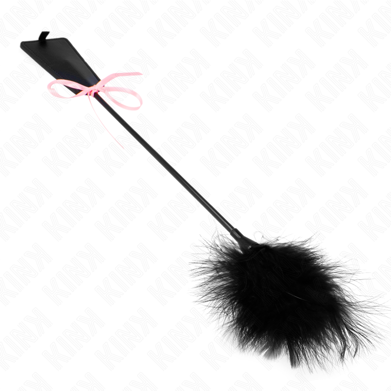 Plumero Tickle Feathers con Lazo Rosa - 49 cm | Kink Impact & Touch