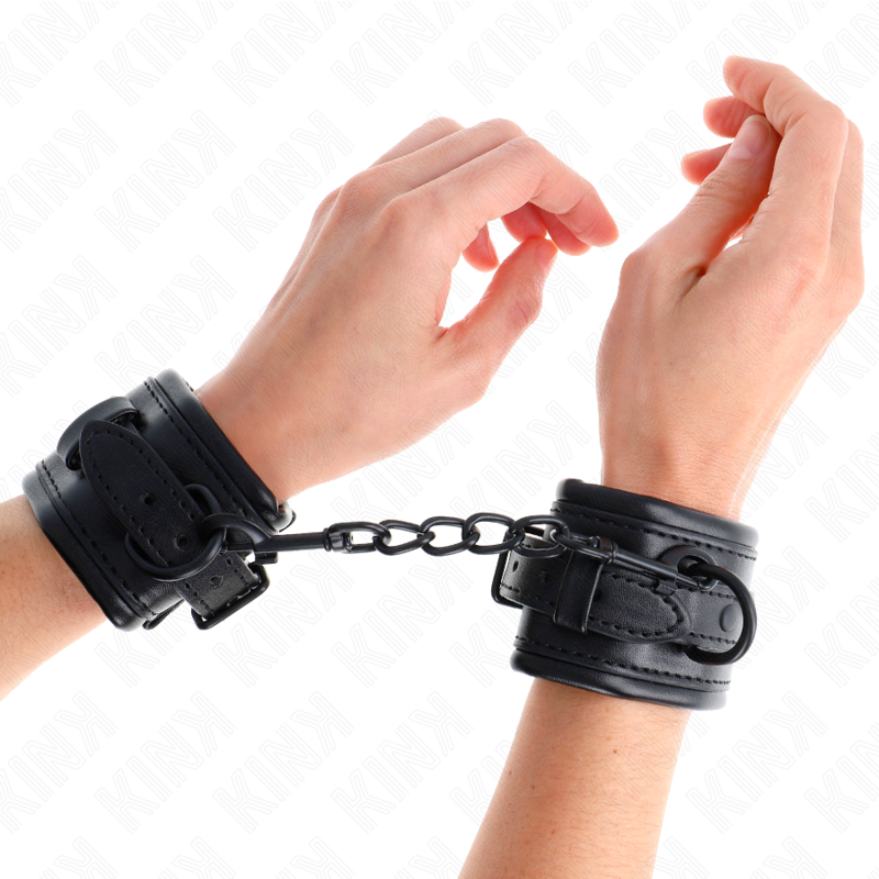 Kink Wrist Restraints Black Adjustable - Esposas de Muñeca con Cierre de Candado