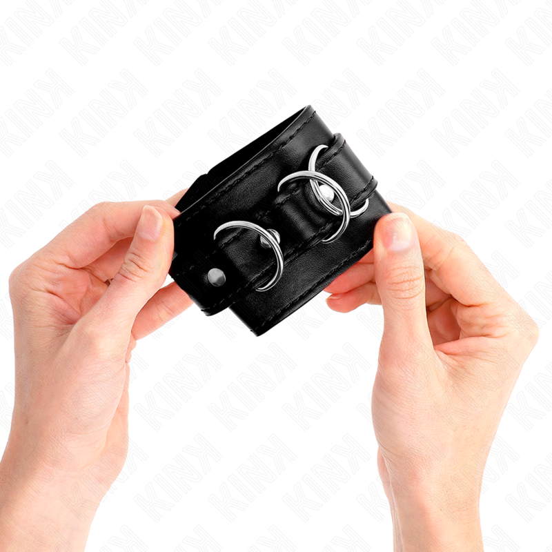 Esposas de Muñeca Ajustables KINK 3 D-Rings Negro 17.5-25 cm