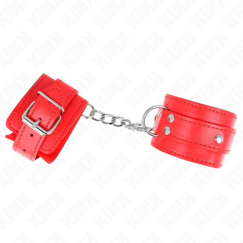 Kink 3 D-Ring Wrist Restraints Adjustable Red - Esposas de Muñeca Ajustables