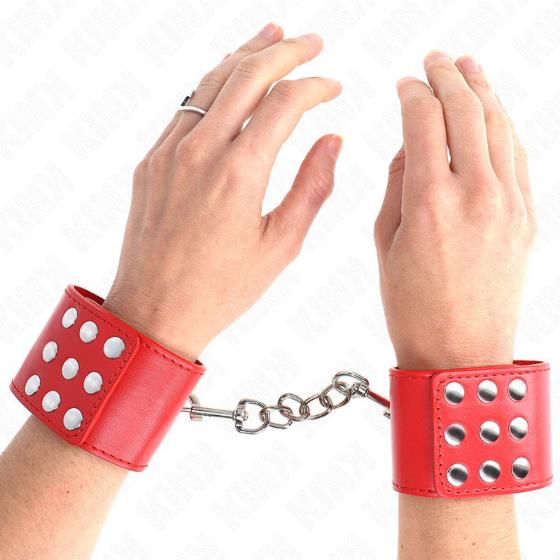 Kink Wrist Restraints Ajustables con Cierre de Presión - Rojo 19-24 cm