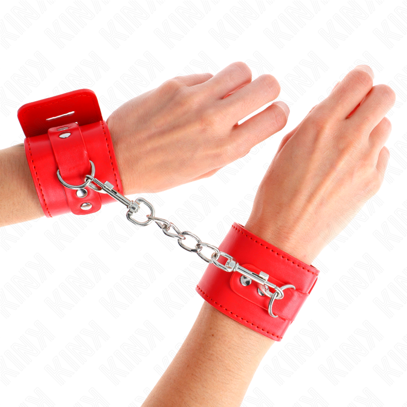 Muñequeras KINK con Cierre Candado Rojo Ajustables 16-23 cm