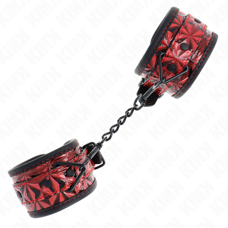 Kink Diamond Pattern Wrist Restraints Rojo Oscuro Ajustables