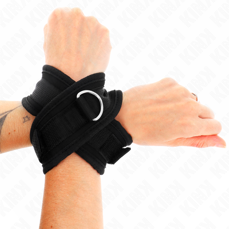Kink Cross Cuffs Black - Esposas de Muñeca BDSM 34x5.5 cm