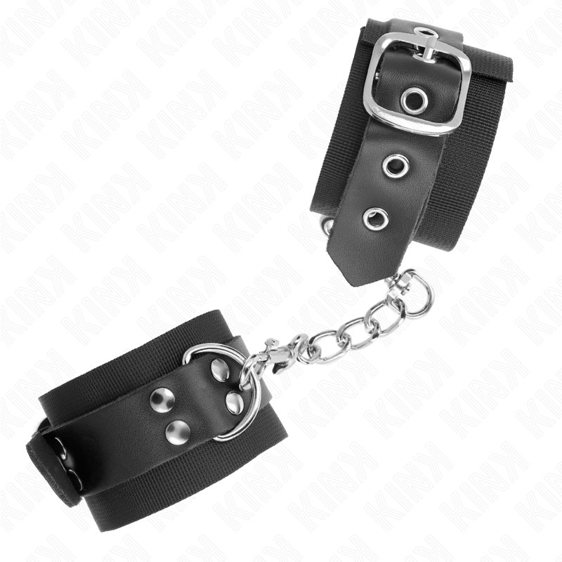 Esposas de Nylon Ajustables KINK - Negro con Anillas en D