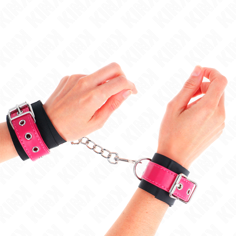 Esposas de Muñeca KINK Nylon Negro con Cinturón Piel Sintética Ajustable