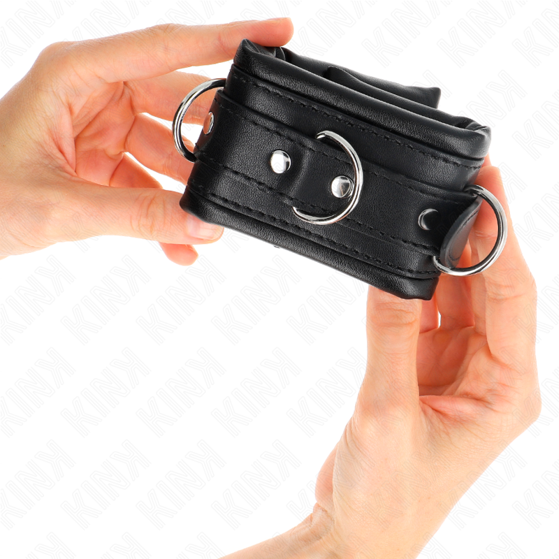 Kink Heavy Wrist Restraints - Puños Ajustables con Forro de Peluche Negro