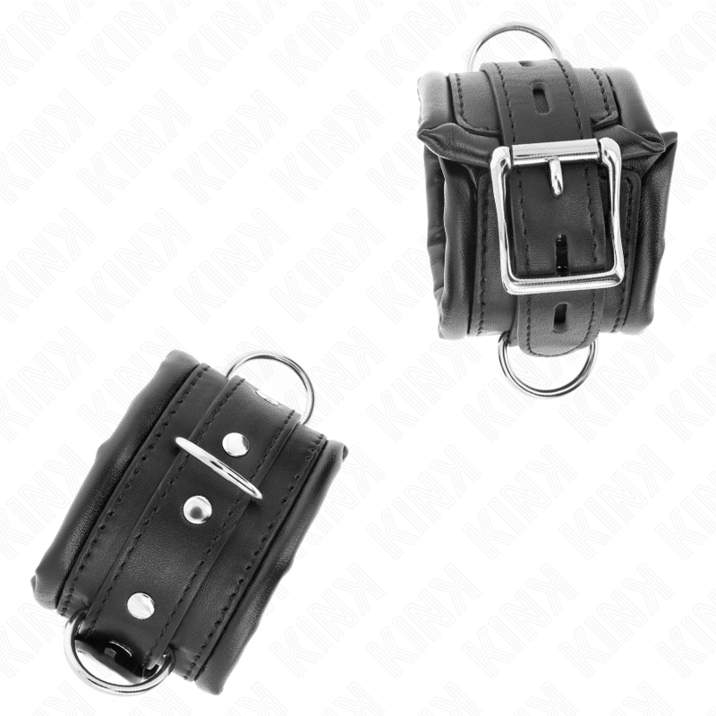 Kink Heavy Wrist Restraints - Puños Ajustables con Forro de Peluche Negro