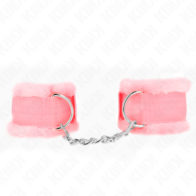 Kink Furry Lined Wrist Restraints Pink - Esposas Ajustables con Forro de Piel Sintética