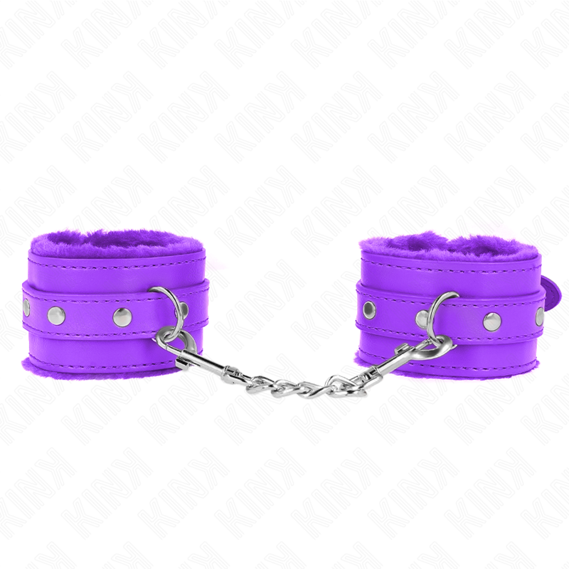 Esposas de Muñeca Premium Kink con Forro de Piel Sintética - Púrpura Ajustable 17-29 cm