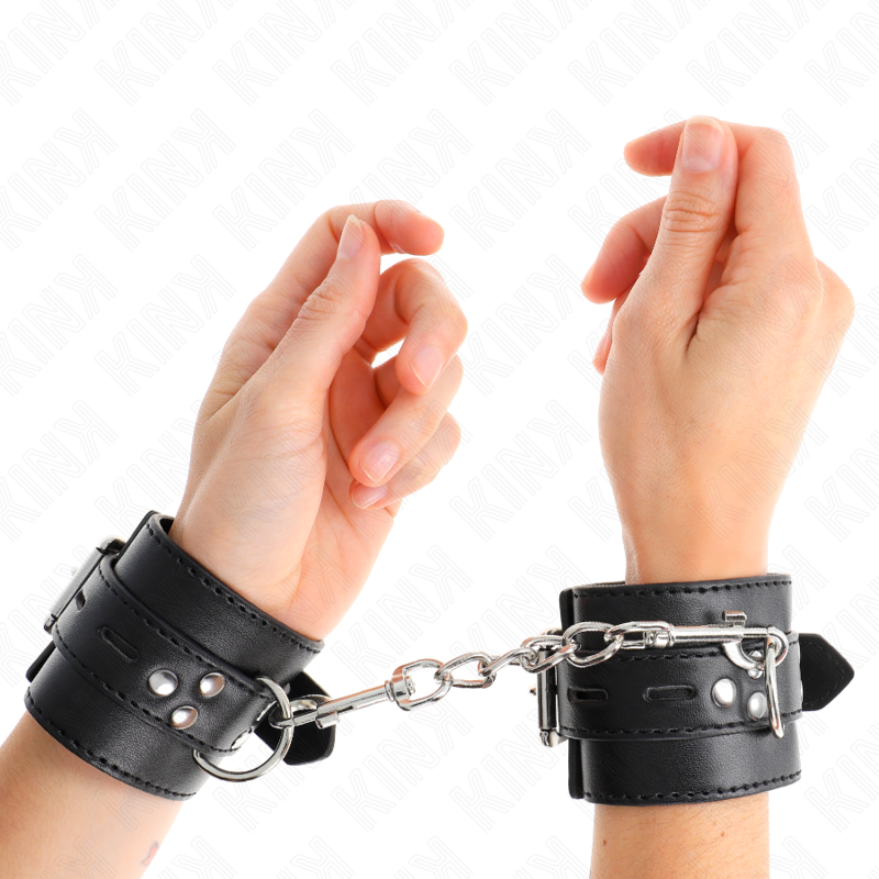 Kink Wrist Restraints Ajustables Negro con Cierre de Candado