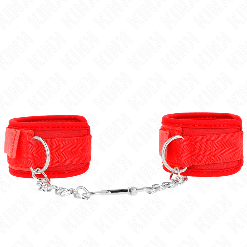 Kink Neoprene Wrist Restraints Red - Esposas de Muñeca Ajustables 42x5 cm