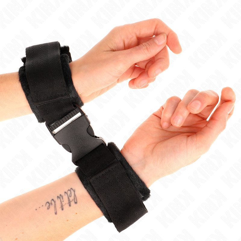 Kink Nylon Bind Hook & Loop Wrist Restraints Red-Black Ajustables
