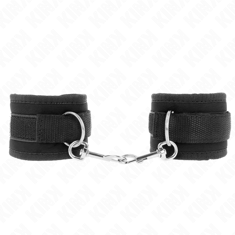 Kink Nylon Bind Hook & Loop Wrist Restraints Black - Ajustables 18-35 cm