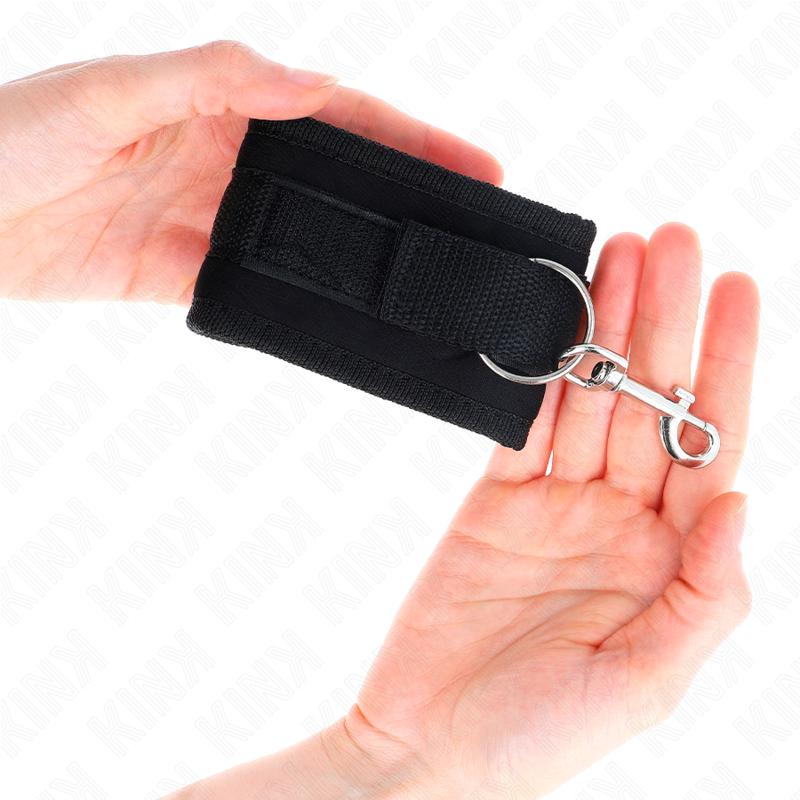 Kink Nylon Bind Hook & Loop Wrist Restraints Black - Ajustables 18-35 cm