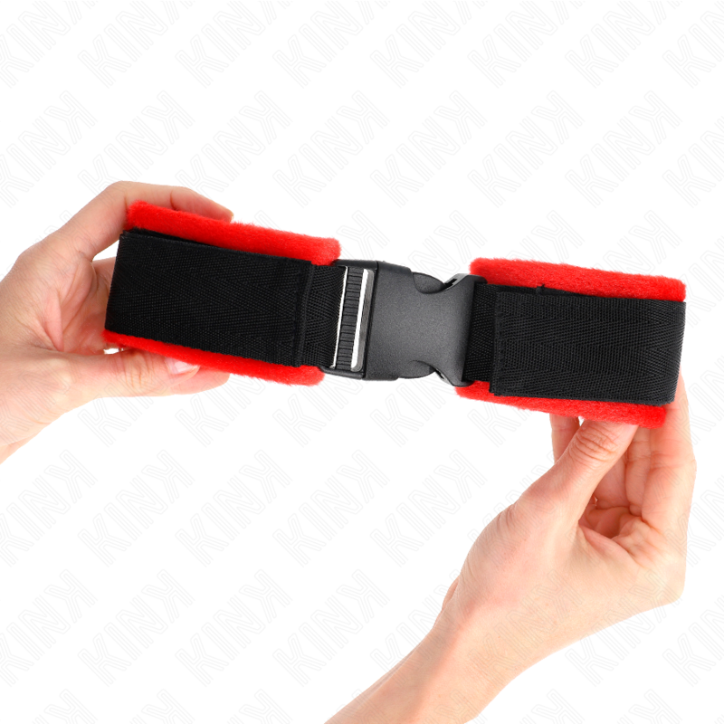 Kink Nylon Bind Hook & Loop Wrist Restraints Black - Ajustables 25-35 cm