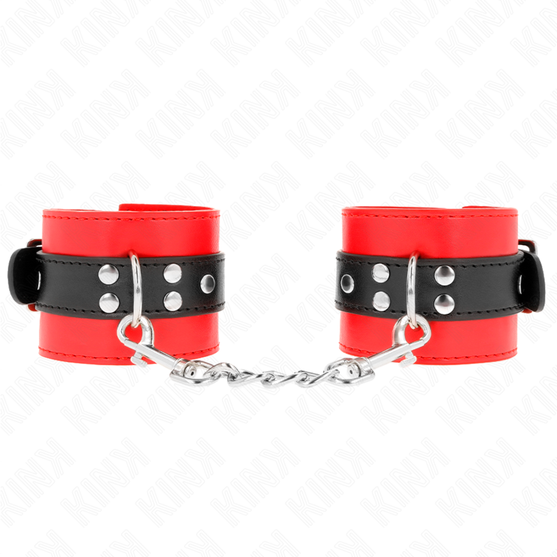 Esposas de Muñeca KINK Rojo con Corazón Negro - Ajustables 21-28 cm