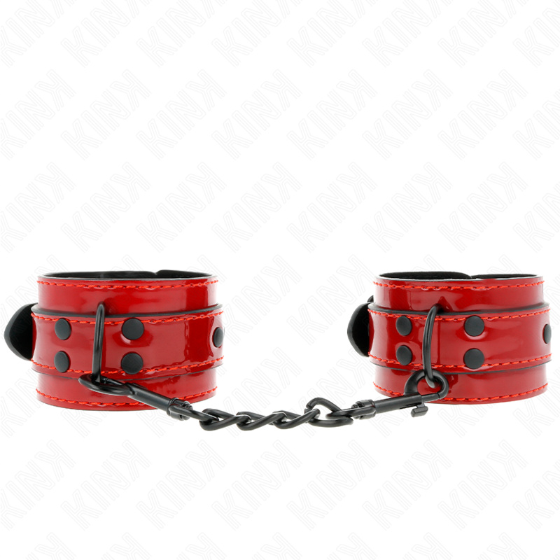 Kink Dark Red Wrist Cuffs - Esposas de Cuero para Muñecas 23x5 cm