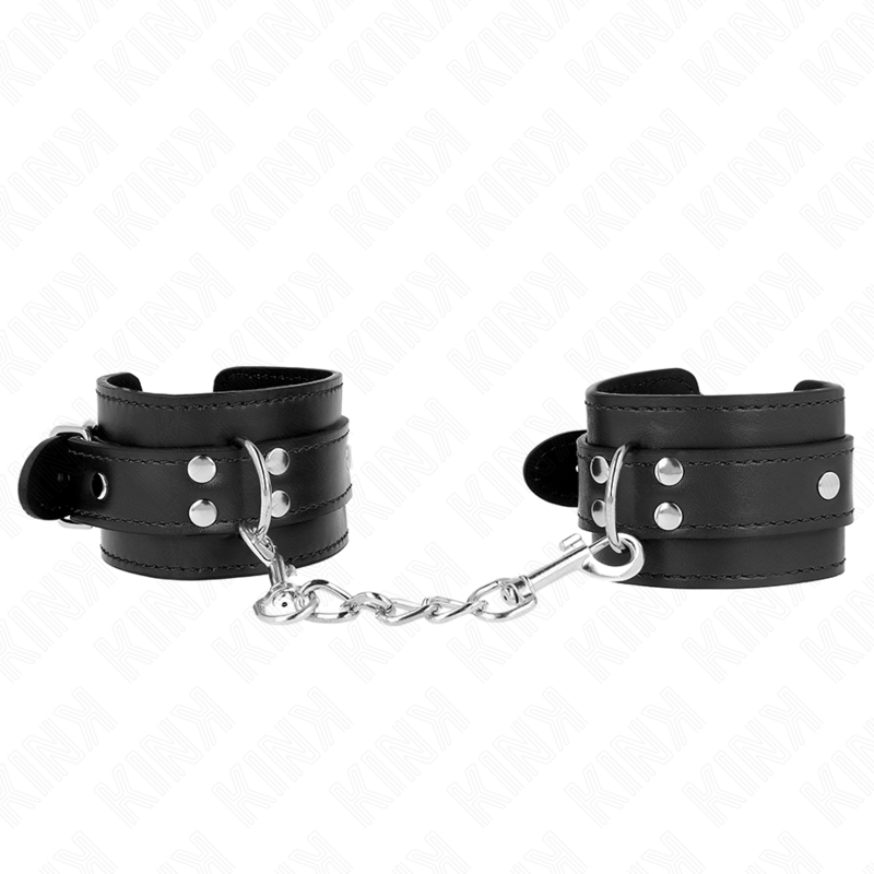 Kink Simple Wrist Restraints Black - Esposas Ajustables de Cuero