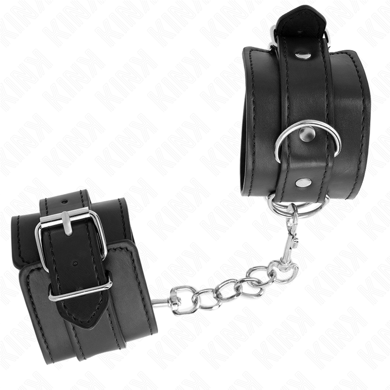 Kink Simple Wrist Restraints Black - Esposas Ajustables de Cuero