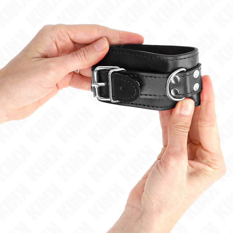 Kink Simple Wrist Restraints Black - Esposas Ajustables de Cuero