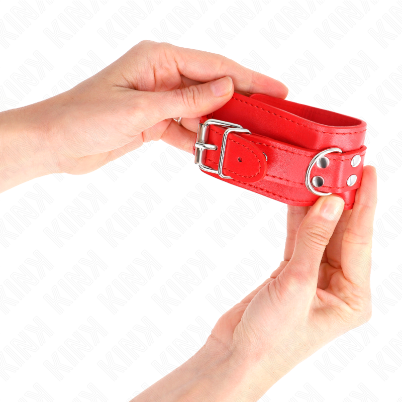 Kink Simple Wrist Restraints Red - Esposas Ajustables BDSM