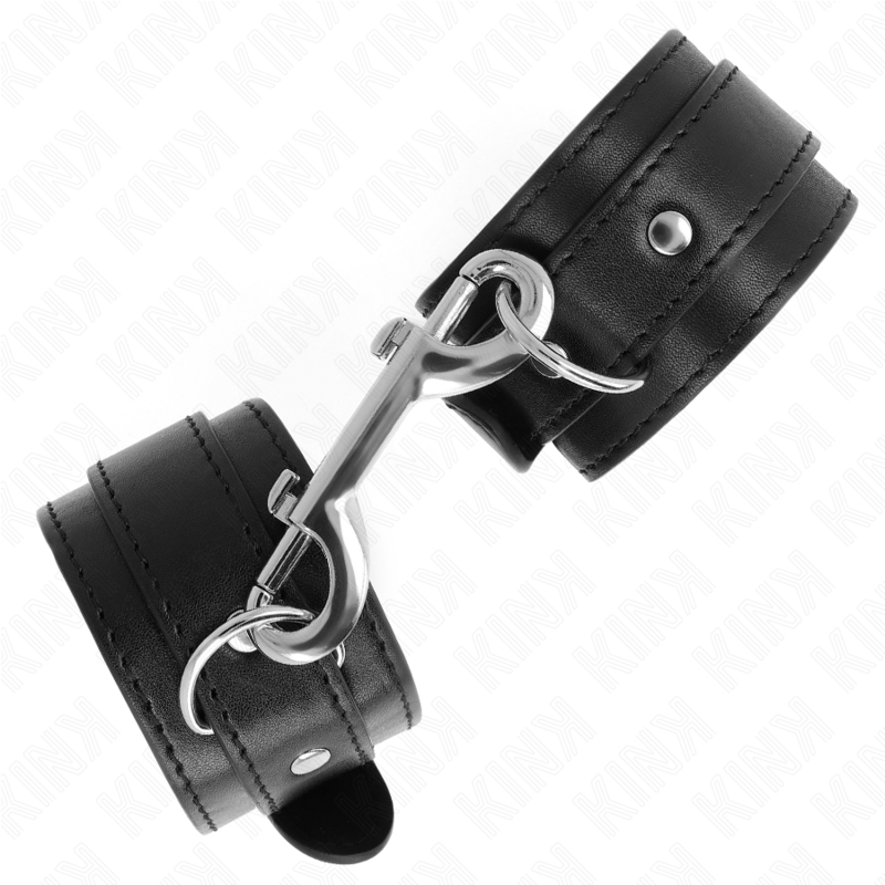Kink Wrist Restraints Single Rivet Row Black Ajustable 17-28 cm