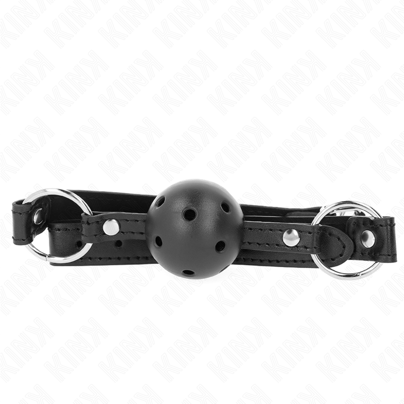 Kink Ball Gag Hueco Negro 4.5 cm - Modelo 1 para BDSM