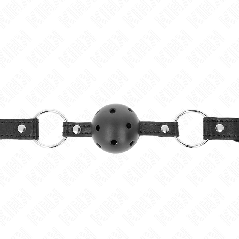 Kink Ball Gag Hueco Negro 4.5 cm - Modelo 1 para BDSM