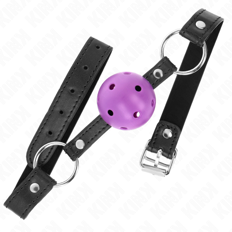 Kink Hollow Hard Purple Ball Gag - Accesorio BDSM 4.5 cm