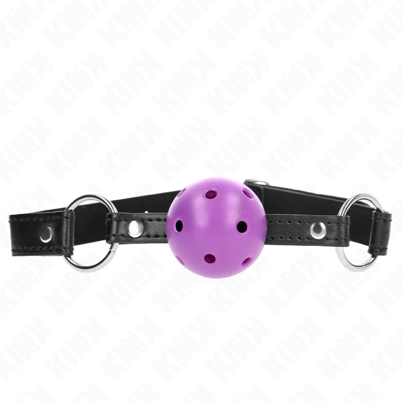 Kink Hollow Hard Purple Ball Gag - Accesorio BDSM 4.5 cm