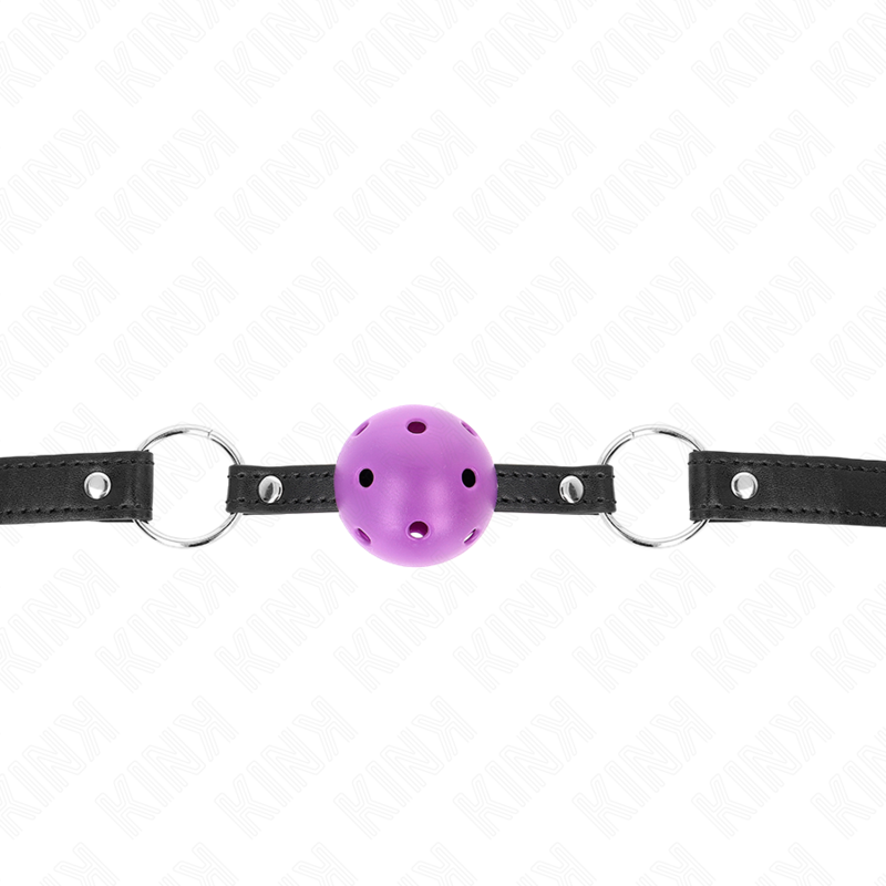 Kink Hollow Hard Purple Ball Gag - Accesorio BDSM 4.5 cm