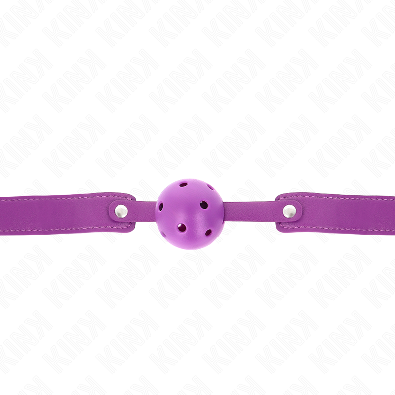 Kink Purple Breathable Ball Gag 4.5 cm - Mordaza de Bola Perforada