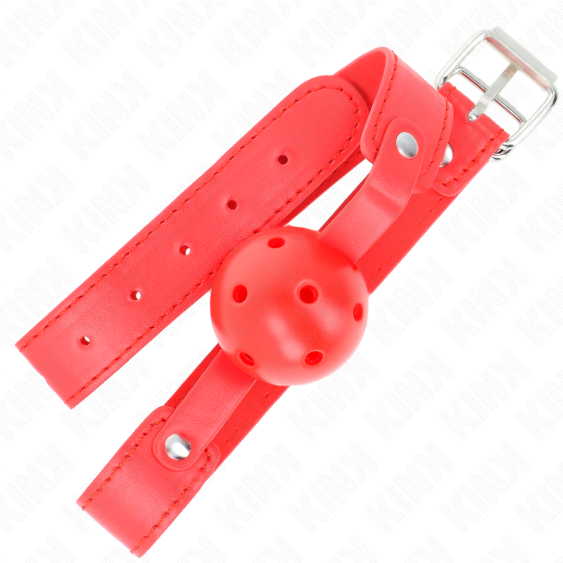 Mordaza de Bola Transpirable Kink - Correa Roja Ajustable 4.5 cm