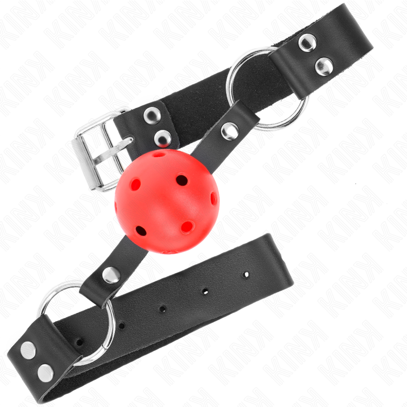 KINK Mordaza de Bola Transpirable 4 cm Rojo - Ajustable 42-58 cm