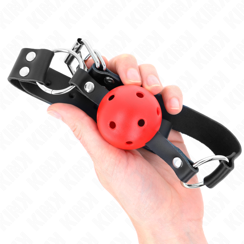 KINK Mordaza de Bola Transpirable 4 cm Rojo - Ajustable 42-58 cm