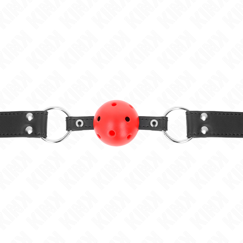 Mordaza de Bola Transpirable KINK 4cm - Cuero Ajustable 42-58cm