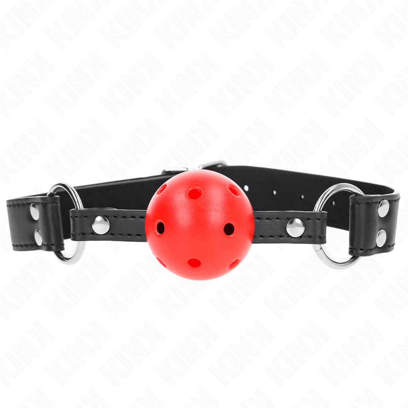 Mordaza de Bola Transpirable KINK 4cm - Cuero Ajustable 42-58cm